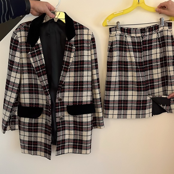 Vintage Handmade plaid Suit combo size M - Picture 2 of 12